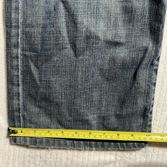 7 For All Mankind Jeans Button Fly Mens 34x 28 Straight Relaxed Loose Dark Wash - Picture 9 of 11